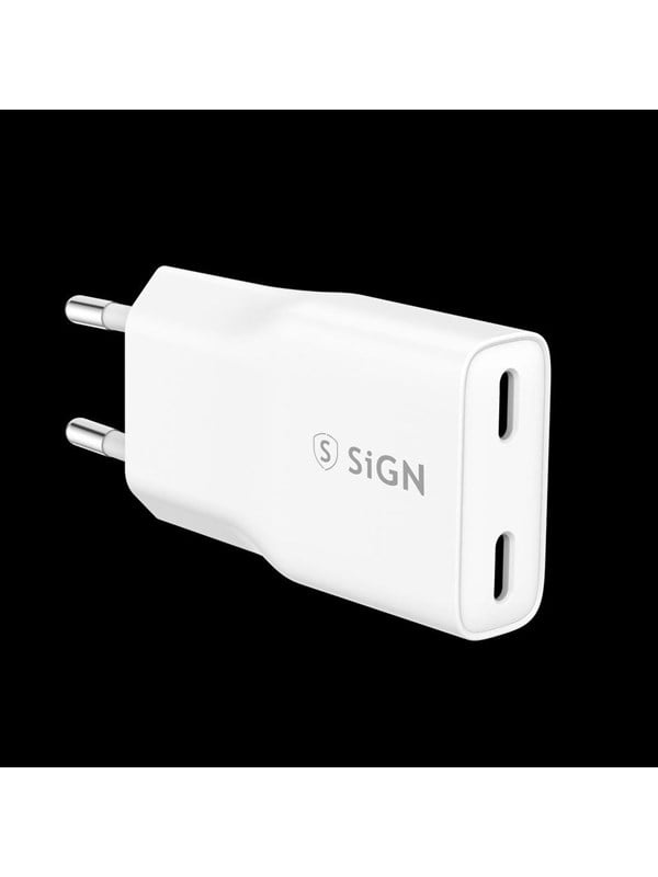 SiGN GaN Ultra Slim Fast Charger 2x USB-C PD  QC
