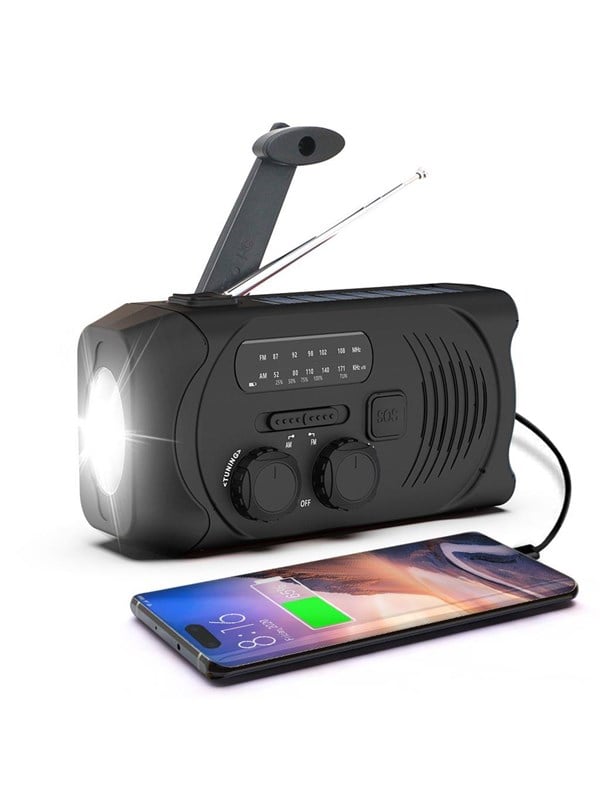SiGN crank radio with solar cells flashlight and - 2000 mAh