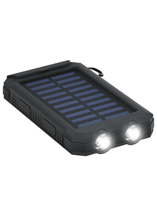 SiGN Powerbank with Solar cells 8000mAh - Black - 8000 mAh
