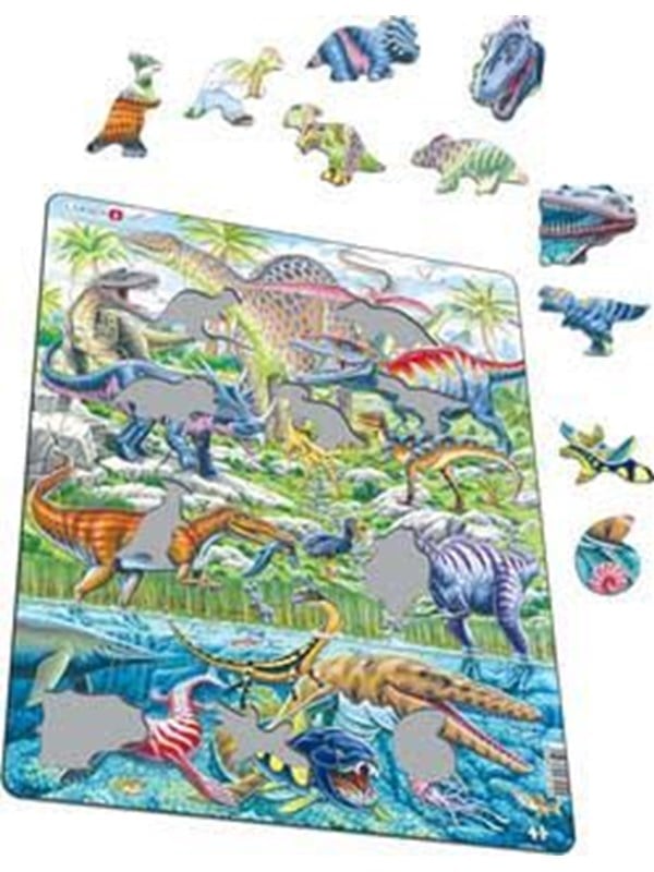 Larsen Puzzles Puzzle Dinosaurier zu Wasser zu Land und in der Luft
