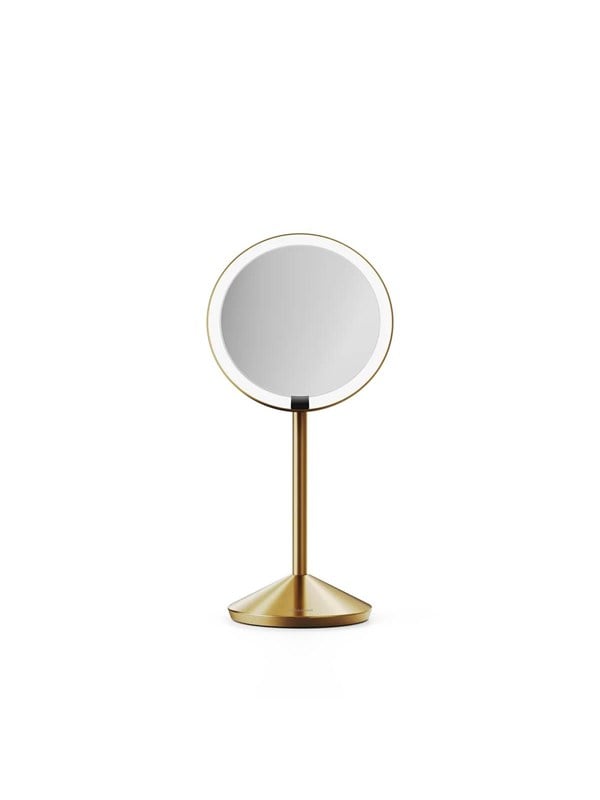 Simplehuman Sensor Mirror Fold klappbarer Kosmetikspiegel  5x  Messingoptik