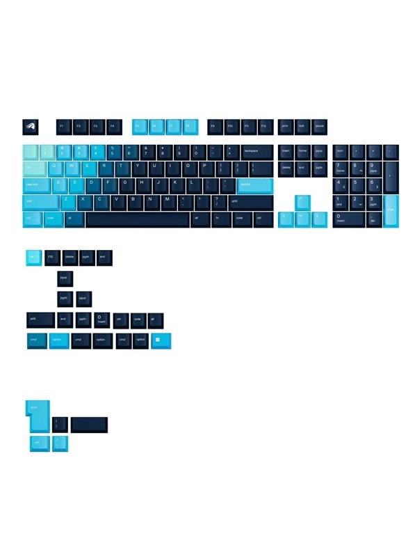Glorious GPBT Gradient Keycaps - Celestial Ice - U