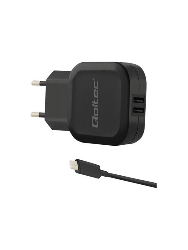 Qoltec power adapter - 2 x USB - 17 watt
