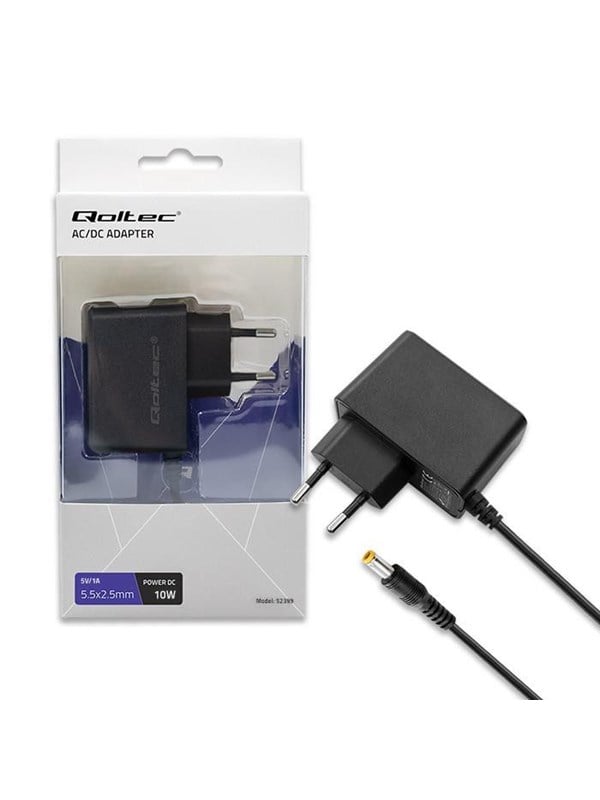 Qoltec - power adapter - plug-in premium 5V 2A 55x25 - 10 watt
