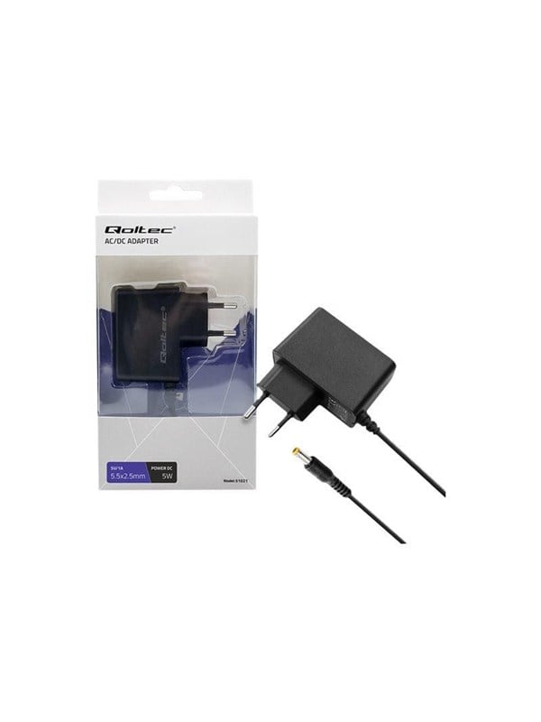 Qoltec - power adapter - 5 V 1 A 55  25 - 5 watt