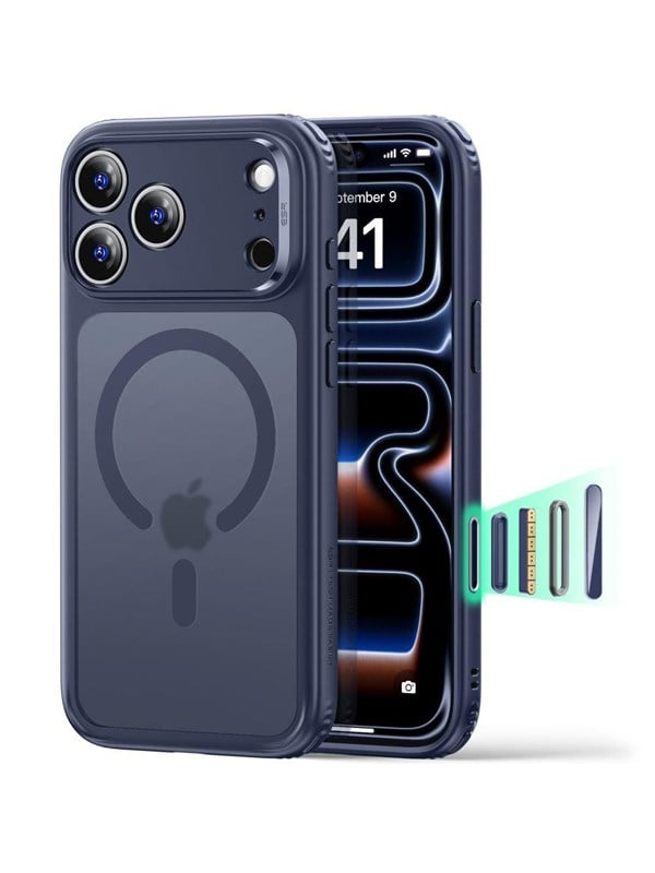 ESR Classic Hybrid MagSafe Case for iPhone 18 Pro 17 Pro - Matte Navy Blue