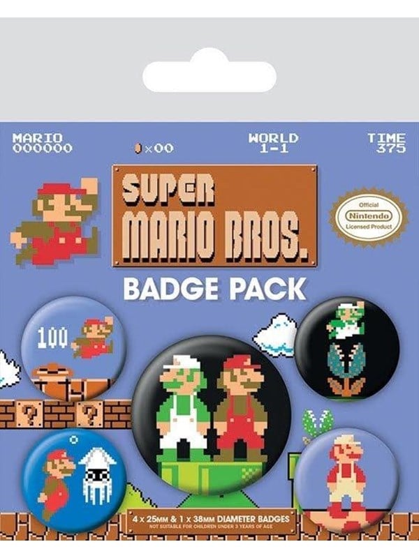 Pyramid - Nintendo - Super Mario Bros Badge Pack - Pin  Button