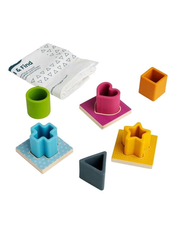 Bigjigs Wood and Silicone Shape Puzzle - 13 pcs