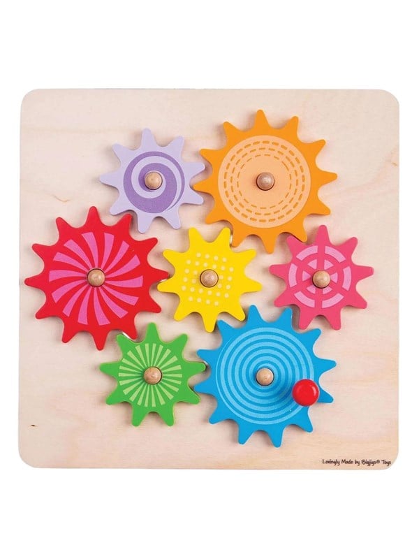 Bigjigs Wooden Gears Puzzle - 7 pcs