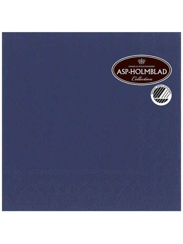 Asp-Holmblad 20stk Servietter 33cm 3-lag Enfarvet Mrkebl
