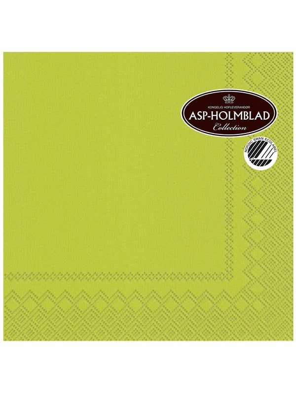 Asp-Holmblad 20stk Servietter 33cm 3-lag Ensfarvet Kiwi