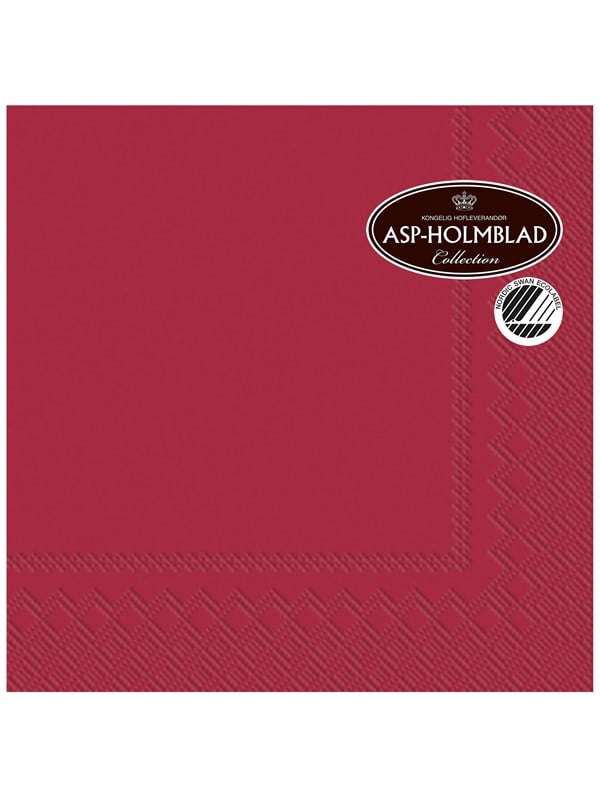 Asp-Holmblad 20stk Servietter 40cm 3-lag Ensfarvet Dybrd