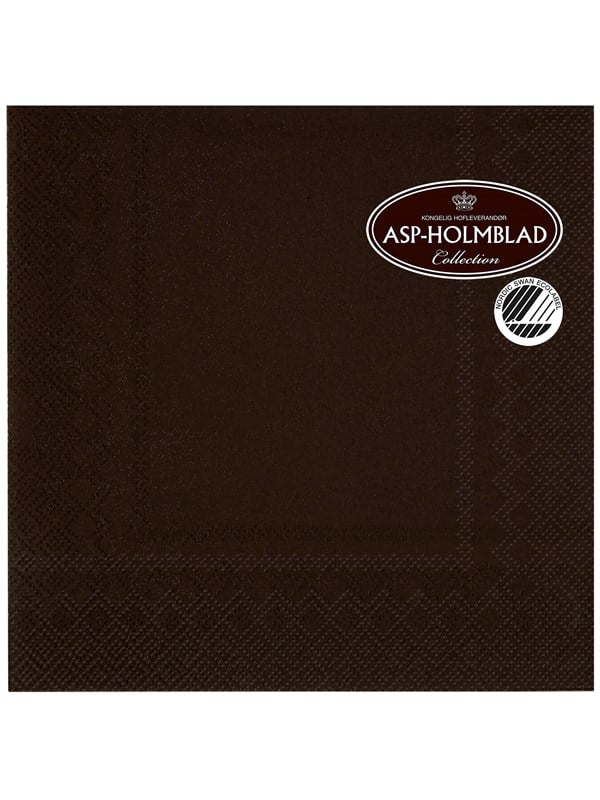 Asp-Holmblad 20stk Servietter 33cm 3-lag Ensfarvet Sort