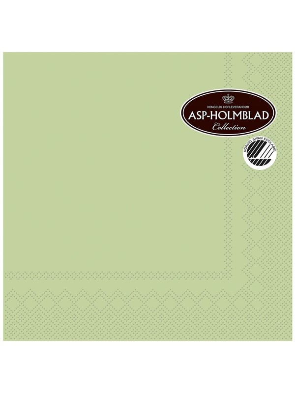 Asp-Holmblad 20stk Servietter 40cm 3-lag Ensfarvet Stvgrn