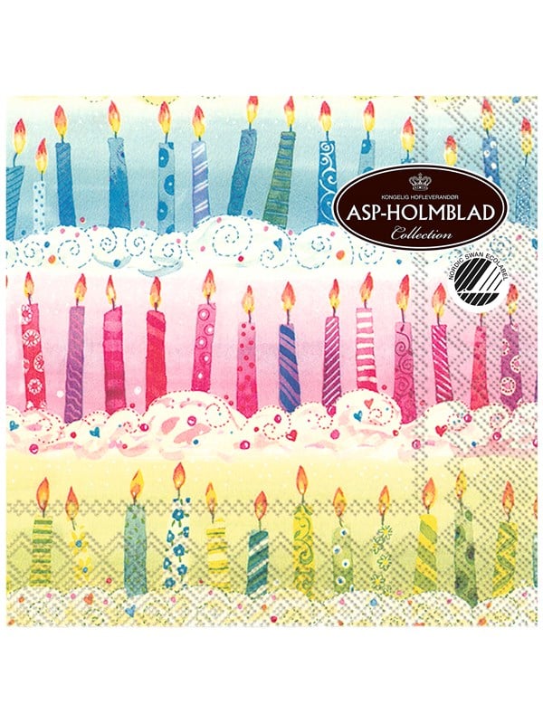 Asp-Holmblad 20stk Servietter 33cm 3-lag PARTY CANDLES