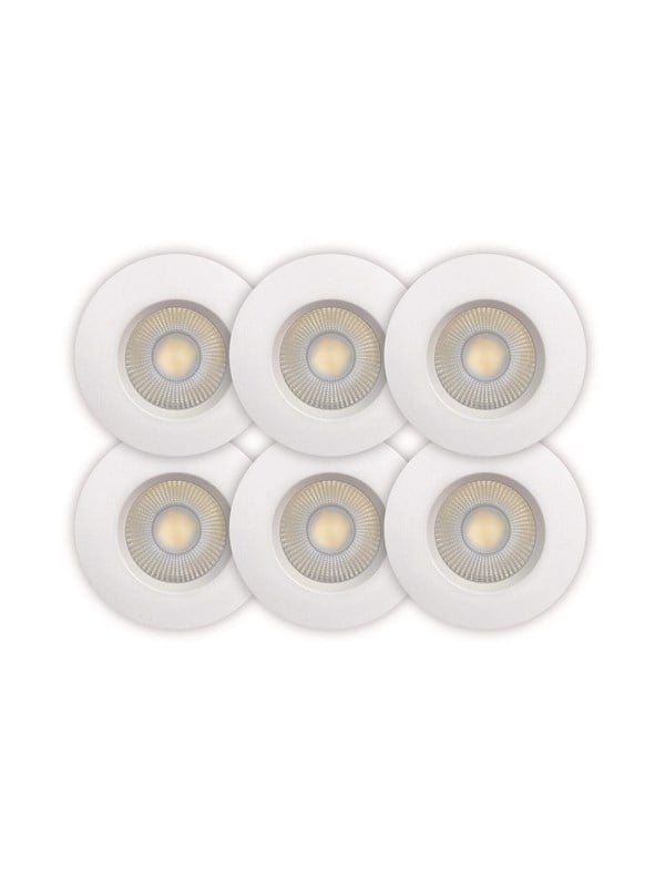 Scan Products Sabrina Low Profile Einbauspot 49W LED CCT mattwei - 6 Stk