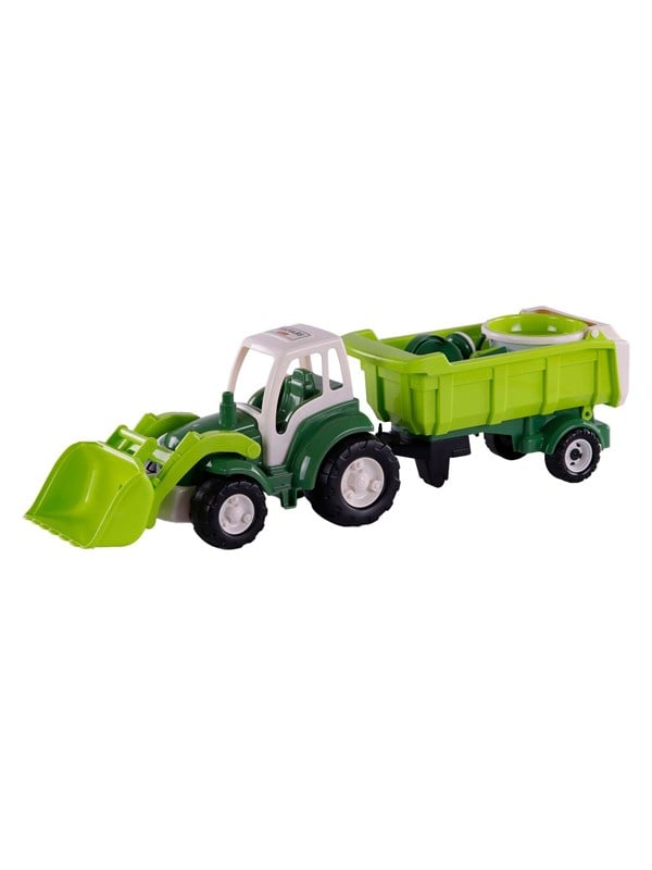 Cavallino Toys Cavallino XL Tractor Green with Tipper Trailer and Bucket Set 9-piece