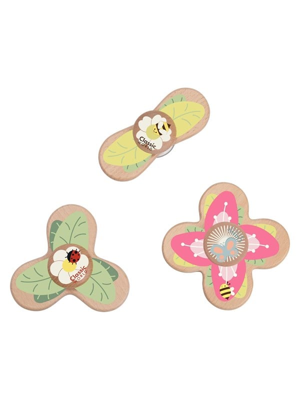 Classic World Wooden Rotating Flowers - 3 pcs