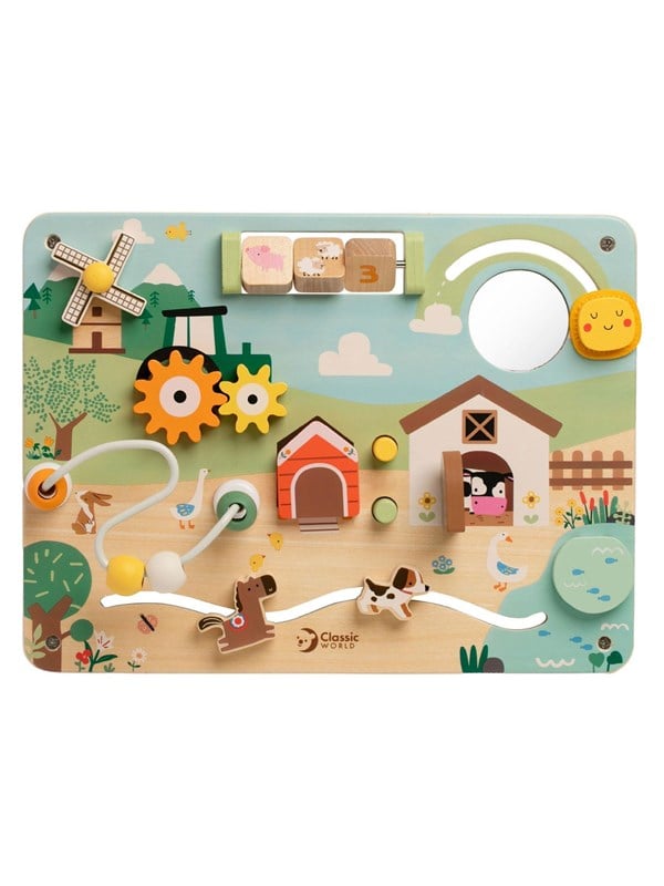 Classic World Wooden Interactive Board - Farm
