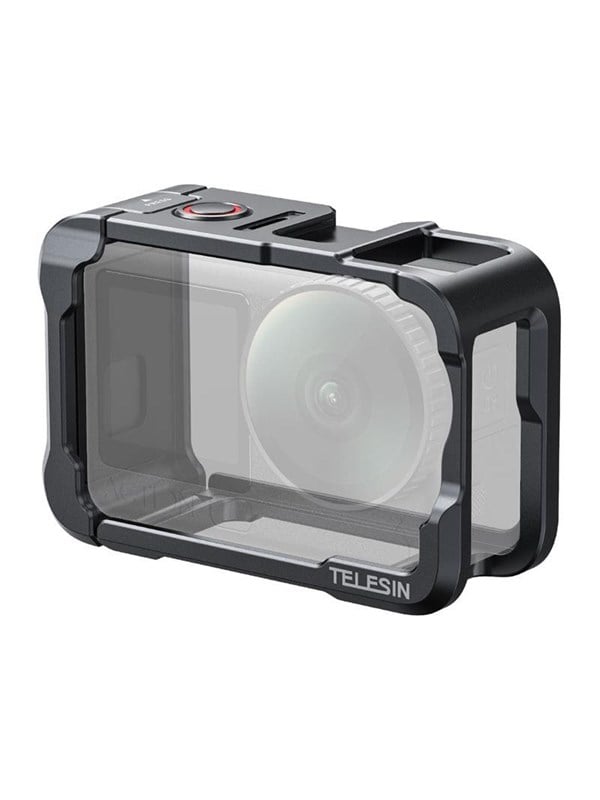 TELESIN beschermhoes van aluminiumlegering met dubbele cold shoe-adapter voor DJI OSMO actiecamera Metalen konijnenkooi accessoire 6