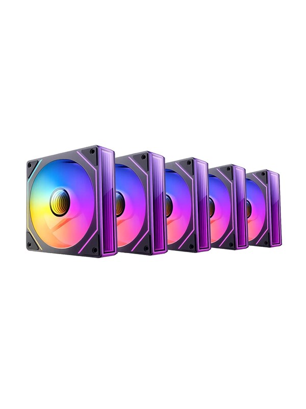 DUTZO INF 120 PWM ARGB Reverse (5-pack) - Gehäuselüfter - 120mm - Schwarz mit RGB LED - 28 dBA