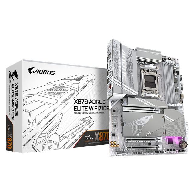 Gigabyte X870 Aorus Elite WiFi7 Ice motherboard