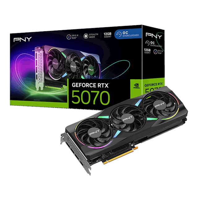 PNY RTX 5070 ARGB EPIC-X Overclocked Triple Fan