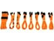 Stromkabel (Intern) - DUTZO Sleeved Strom Verlängerungskabel Pro Kit - Orange - DSC-PCEP30CMORN