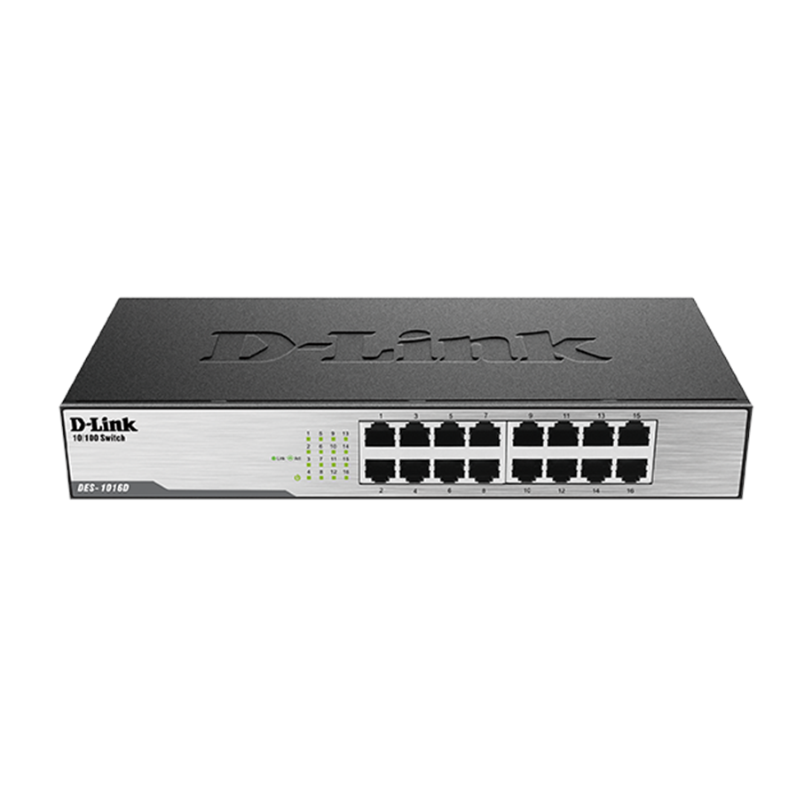 Switches - D-Link DES-1016D 16-Port Fast Ethernet Unmanaged Desktop Switch - DES-1016D