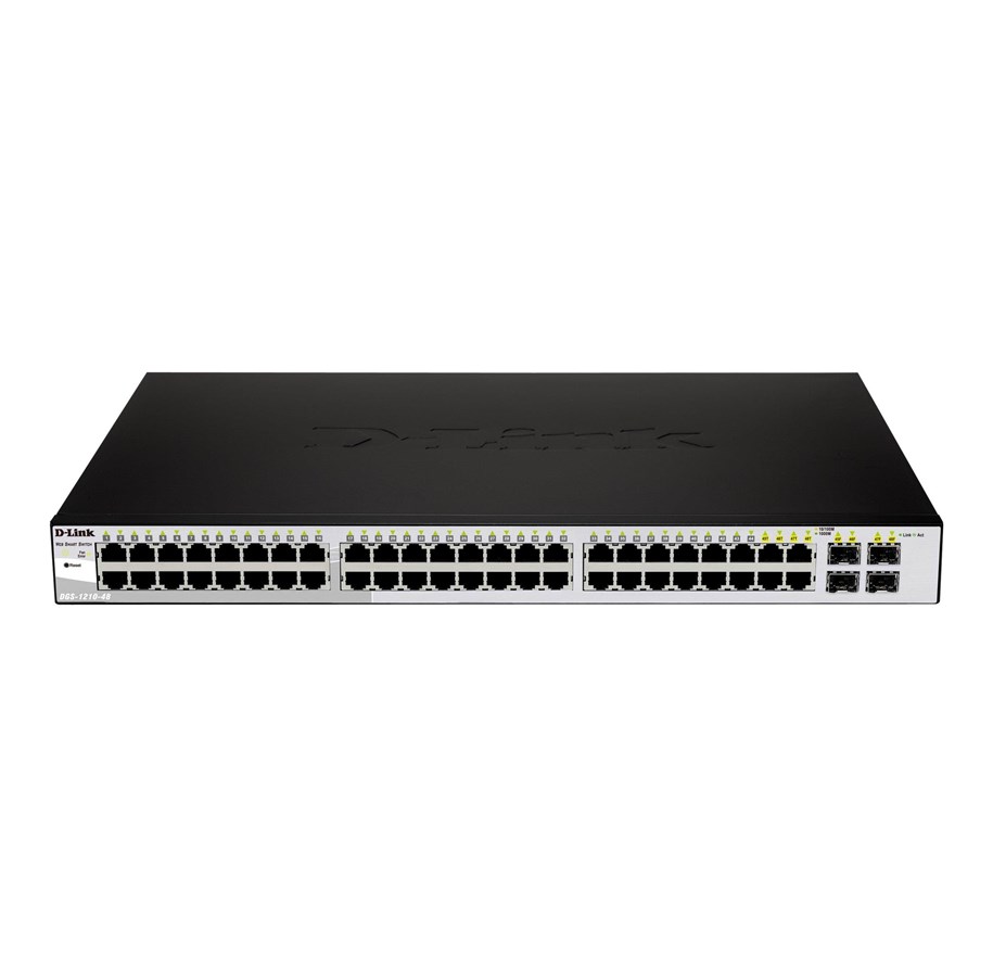 Switches - D-Link DGS-1210-48 Gigabit Smart III Switch with 44 10/100/1000Base-T ports and 4 combo 1000Base-T/MiniGBIC (SFP) ports - DGS-1210-48