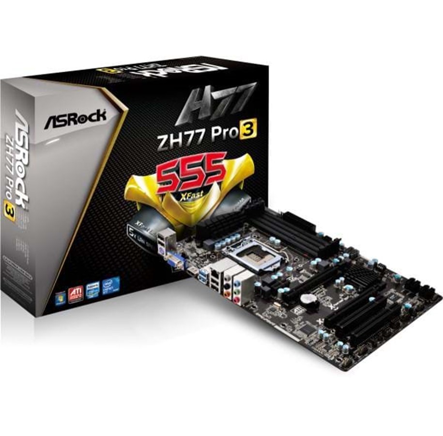 Mainboard - ASRock ZH77 Pro3 Mainboard - Intel H67 Express - Intel LGA1155 socket - DDR3 RAM - ATX - 90-MXGN30-A0UAYZ