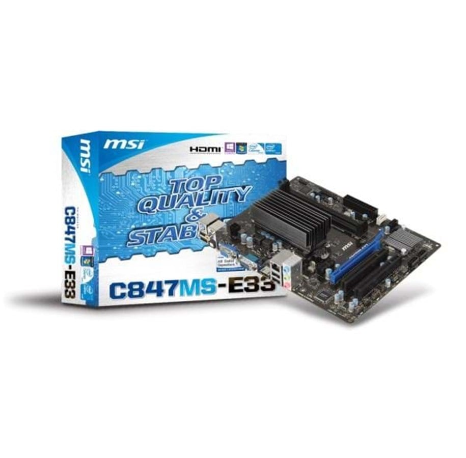 Mainboard - MSI C847MS-E33 Mainboard - Intel NM70 Express - Intel Onboard CPU socket - DDR3 RAM - Micro-ATX - C847MS-E33