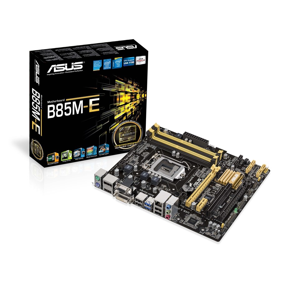 Mainboard - ASUS B85M-E (C2) - Haswell Mainboard - Intel B85 Express - Intel LGA1150 socket - DDR3 RAM - Micro-ATX - 90MB0F60-M0EAY5