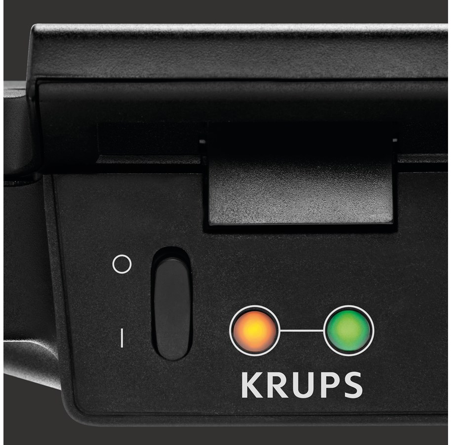 Krups FDK452 Sandwichmaker – Extra Große Platten (25x12 Cm), Antihaftbeschichtet, Schwarz – Inkl. Kabelaufwicklung Und Temperaturkontrolle