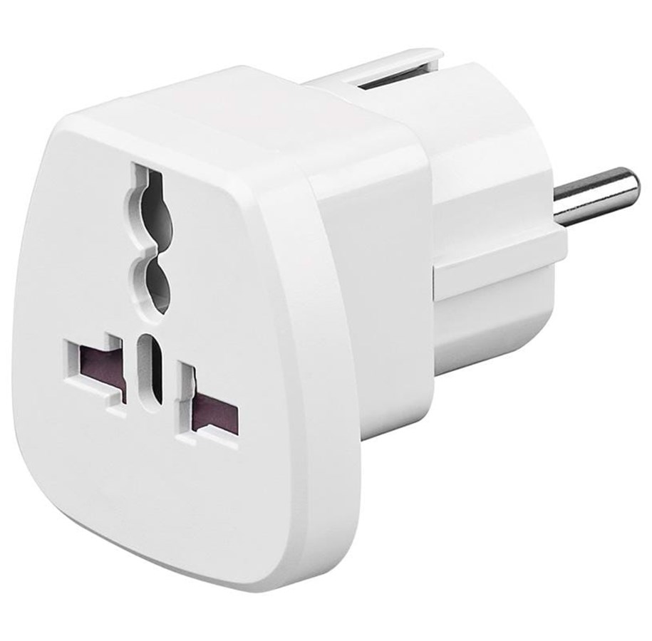 Stromkabel (Extern) - Pro Reise Adapter zu CEE7/7 - Weiß - 4040849940262