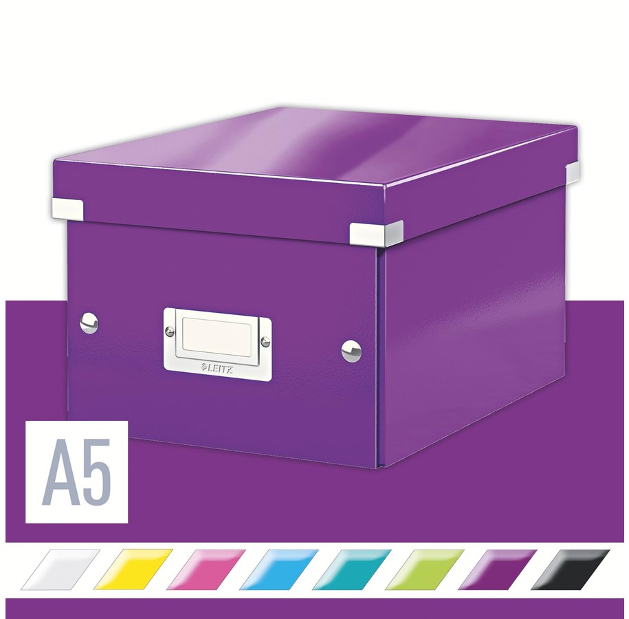 Archivierung und Aufbewahrung - Leitz  Click & Store WOW Aufbewahrungs- und Transportbox Klein (Für A5) Violett - 60430062