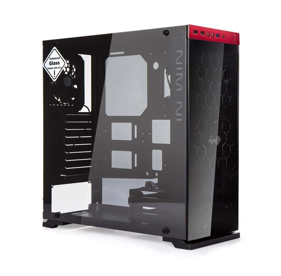 Gehäuse - In Win 805C - Black/Red - Gehäuse - Miditower - Schwarz - 805C-R