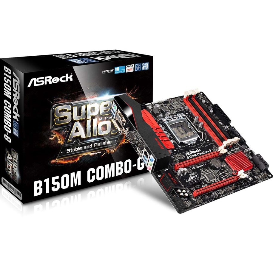 Mainboard - ASRock B150M Combo-G Mainboard - Intel B150 Express - Intel LGA1151 socket - DDR3L (Low Voltage) RAM - Micro-ATX - B150M Combo-G