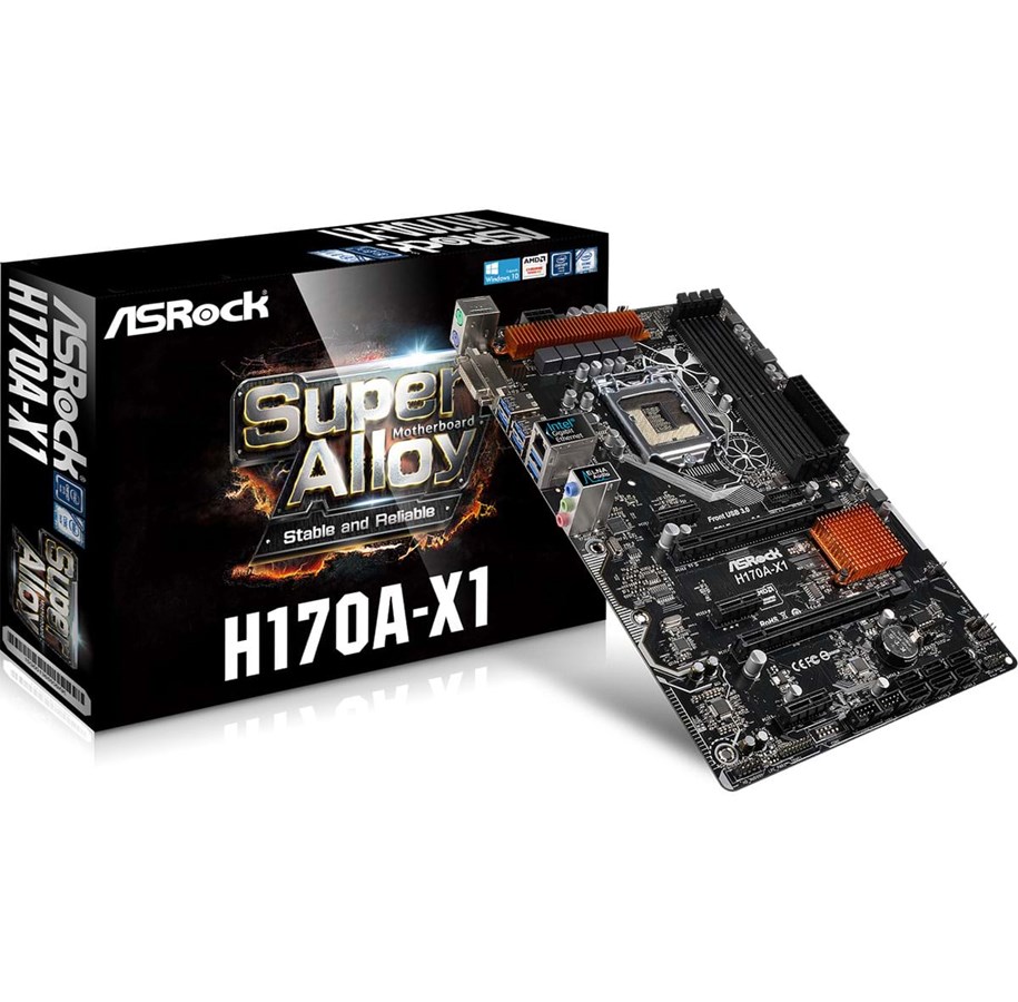 Mainboard - ASRock H170A-X1 Mainboard - Intel H170 Express - Intel LGA1151 socket - DDR4 RAM - ATX - H170A-X1