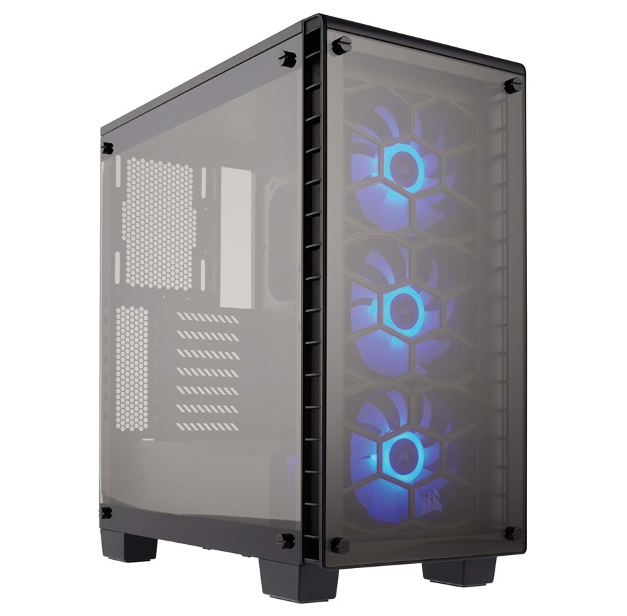 Gehäuse - Corsair Crystal 460X RGB - Black - Gehäuse - Miditower - Schwarz - CC-9011101-WW