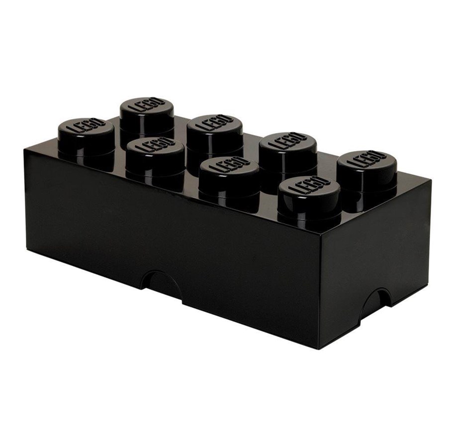Kinderzimmer - LEGO Aufbewahrungsstein, 8 Noppen, schwarz - RC4004BLK