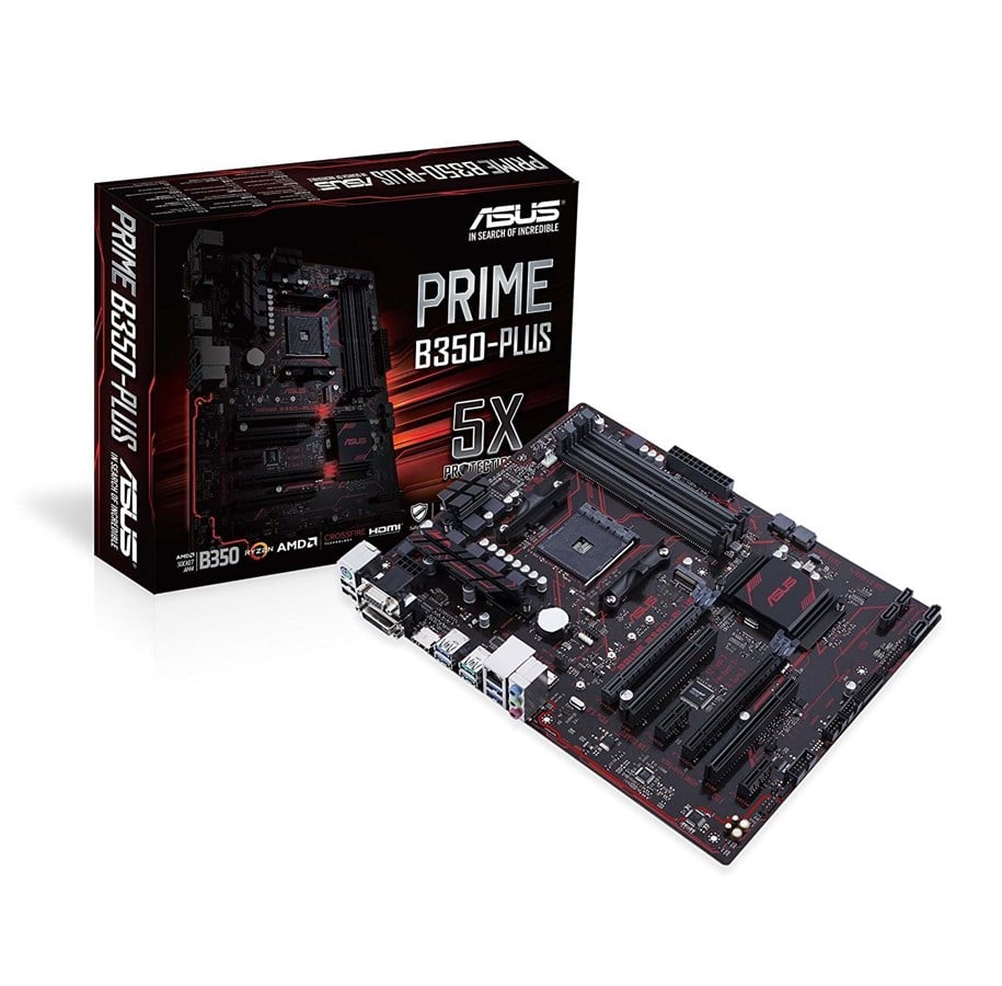 Mainboard - ASUS PRIME B350-PLUS Mainboard - AMD B350 - AMD AM4 socket - DDR4 RAM - ATX - 90MB0TG0-M0EAY0