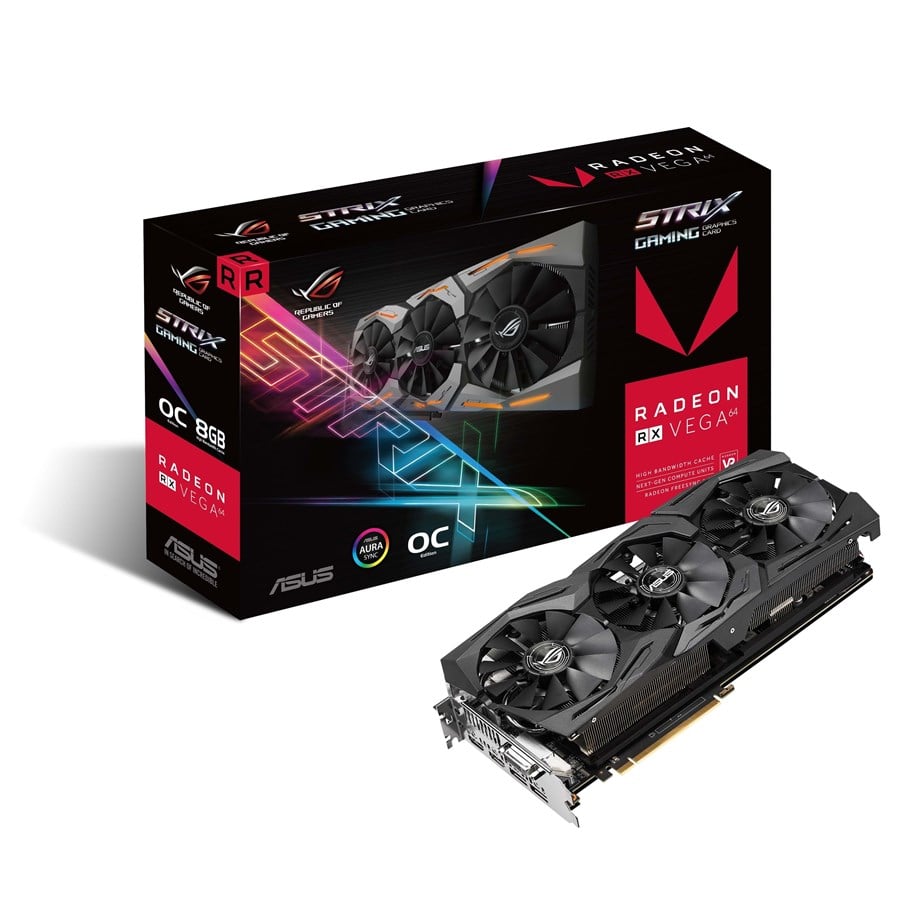 Grafikkarte - ASUS Radeon RX VEGA 64 OC - 8GB HBM2 - Grafikkarte - 90YV0B00-M0NM00