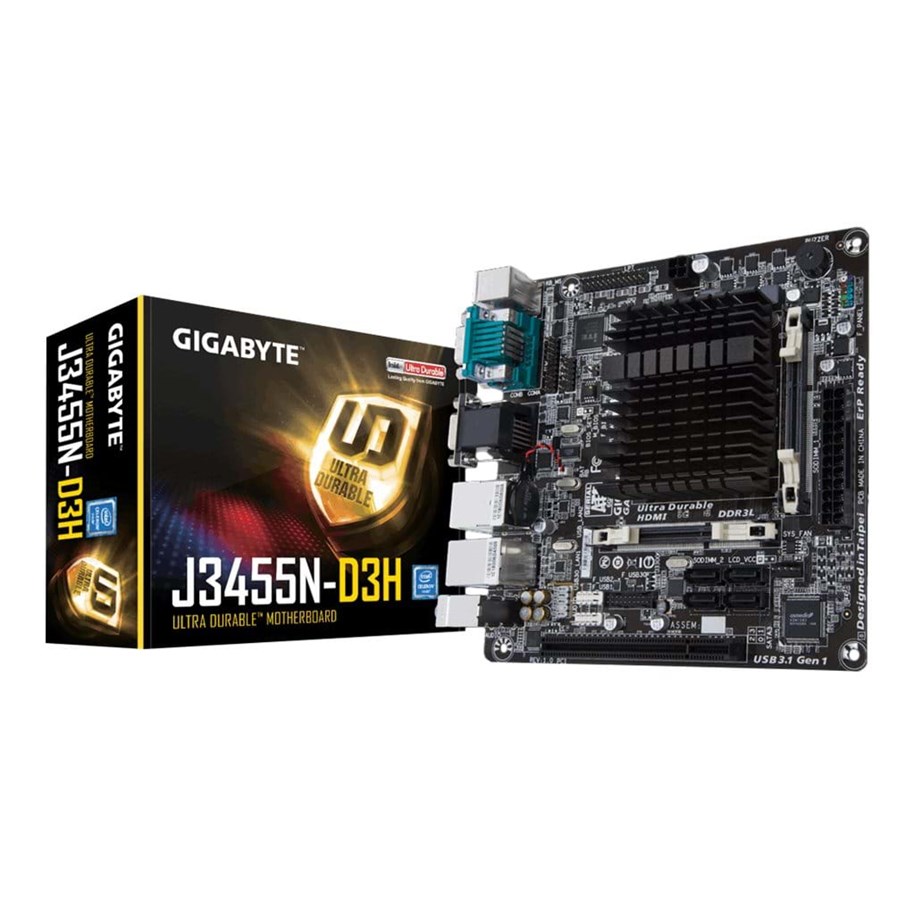 Mainboard - GIGABYTE GA-J3455N-D3H Mainboard - Intel Apollo Lake - Intel Onboard CPU socket - DDR3L (Low Voltage) RAM - Mini-ITX - GA-J3455N-D3H