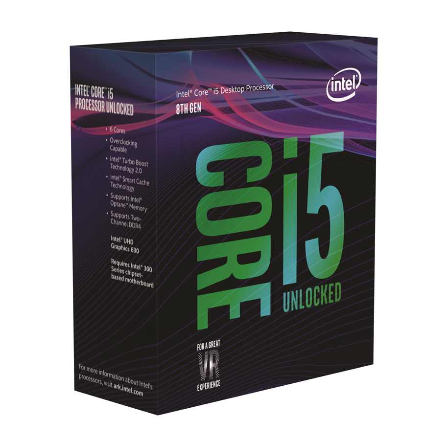 CPU - Intel Core i5-8600K Coffee Lake CPU - 6 Kerne - 3.6 GHz - Intel LGA1151 - Intel Boxed (mit Kühler) - BX80684I58600K