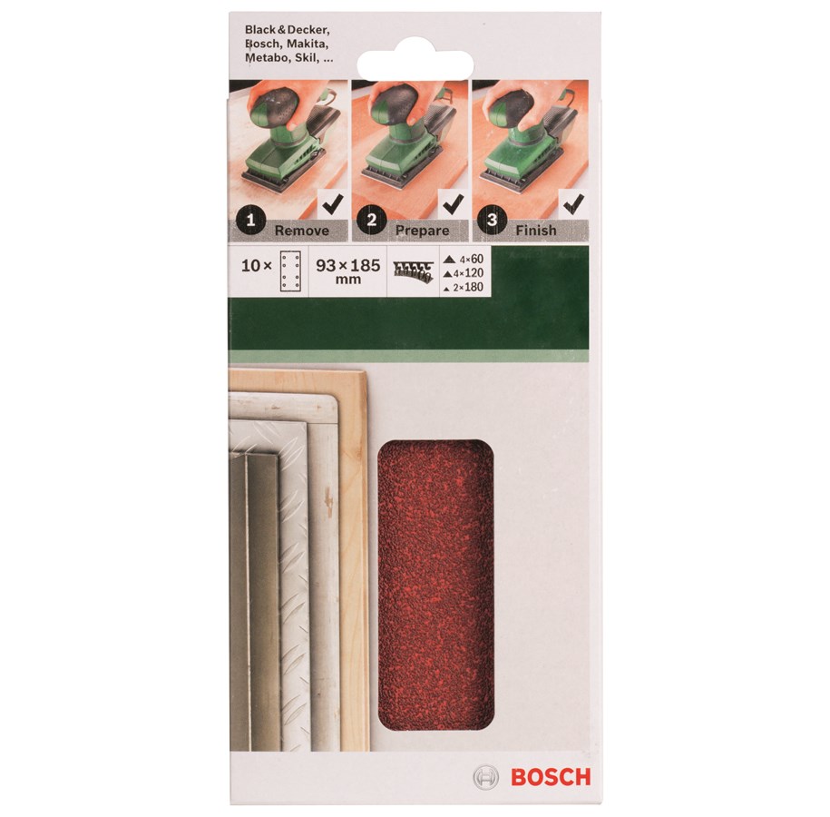 Bosch SLIBEBL 93X185MM SÆT RW 8HUL 10 STK GL | Günstig