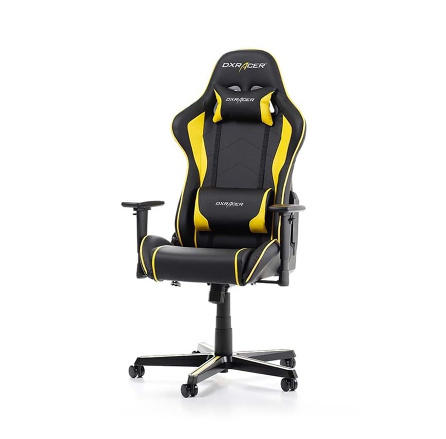 Gaming Stühle - DXRacer FORMULA F08-NY Gaming Stuhl - Schwarz / Gelb - PU-Leder - Bis zu 100 kg - GC-F08-NY-H1