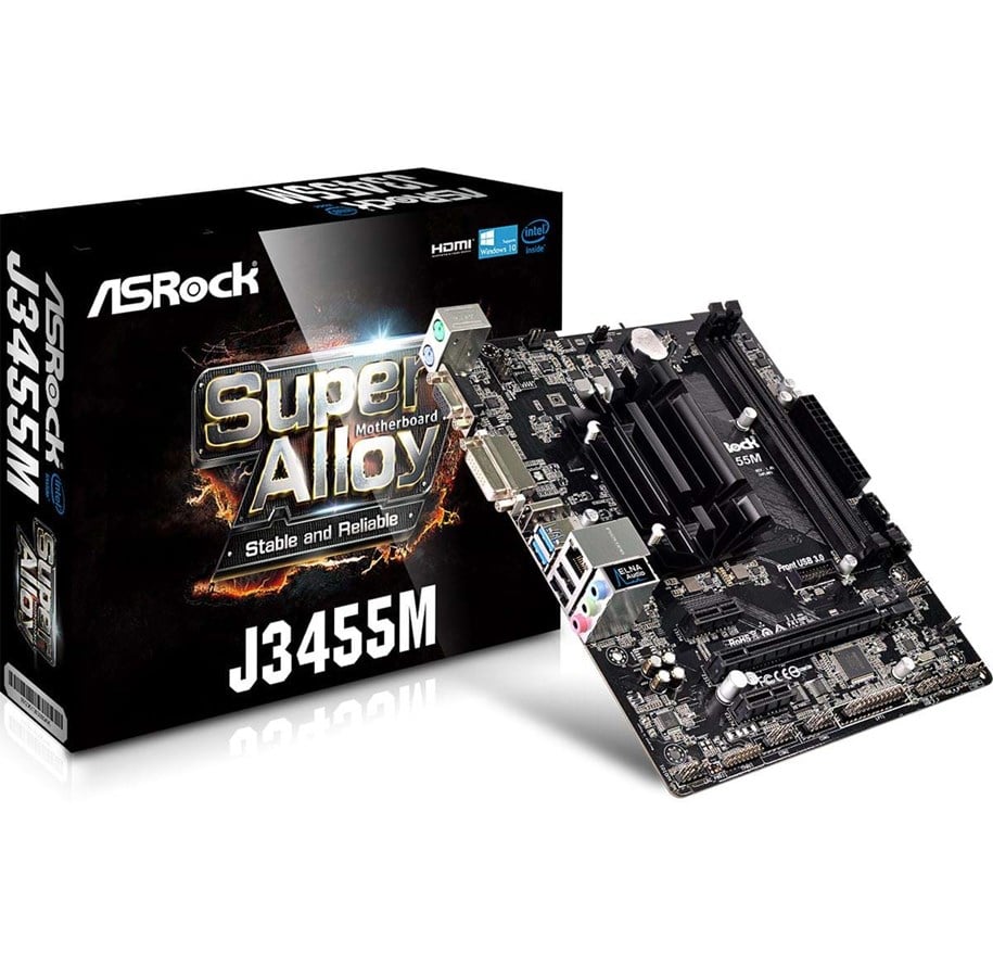 Mainboard - ASRock J3455M Mainboard - Intel Apollo Lake - Intel Onboard CPU socket - DDR3L (Low Voltage) RAM - Micro-ATX - 90-MXB450-A0UAYZ