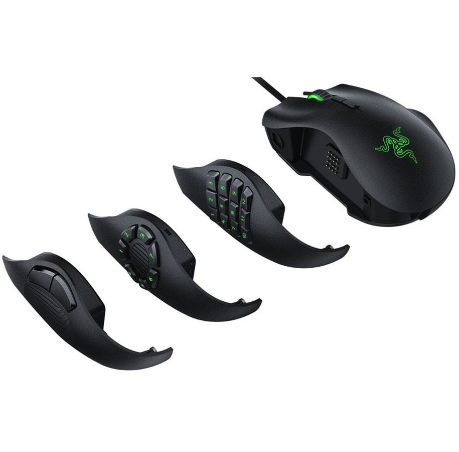 Maus - Razer Naga Trinity - Gaming Maus (Schwarz mit grünem Licht) - RZ01-02410100-R3M1