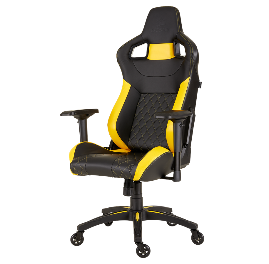Gaming Stühle - Corsair T1 RACE 2018 Gaming Chair - Yellow Gaming Stuhl - Schwarz / Gelb - Metall - Bis zu 120 kg - CF-9010015-WW